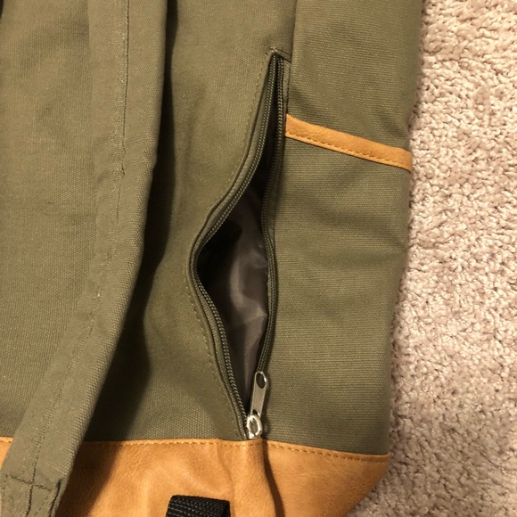 NWT Olive Green canvas book bag - Picture 3 of 8